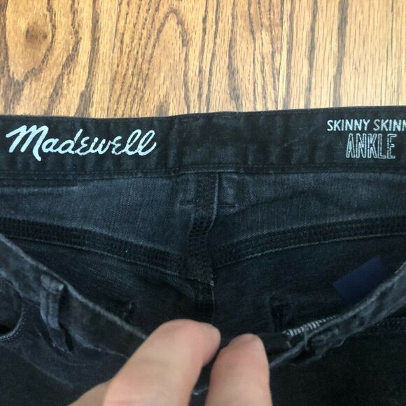 Madewell Skinny Skinny Ankle Black Wash Jeans 26 Mid-Rise - Picture 3 of 6